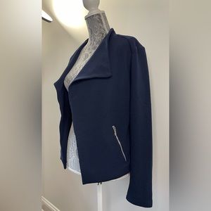 Calvin Klein Navy Blue Women's Textured Zip Pocket Jacket NWOT